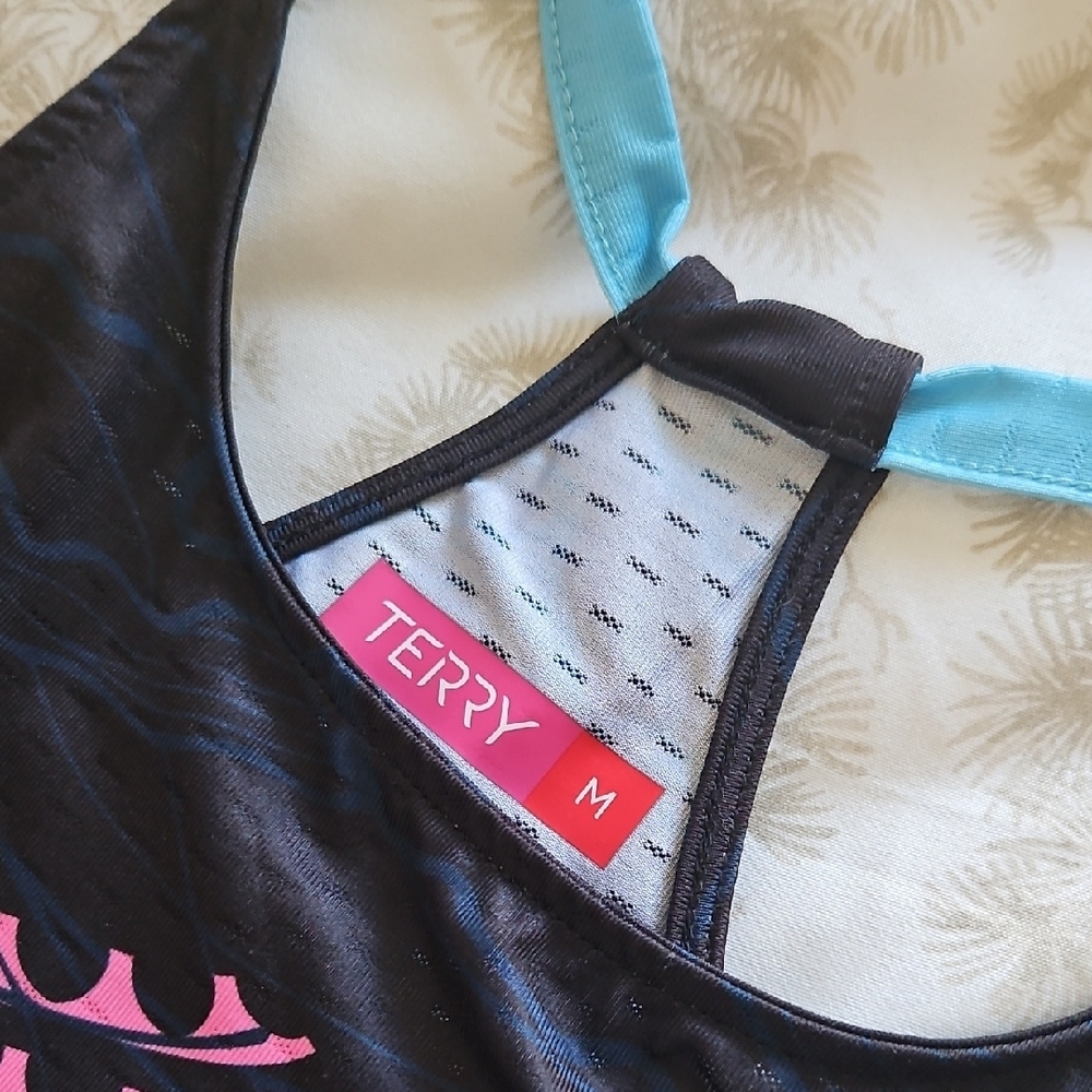 Terry Women's Black and Blue Cycle Jellyfish Jersey Top